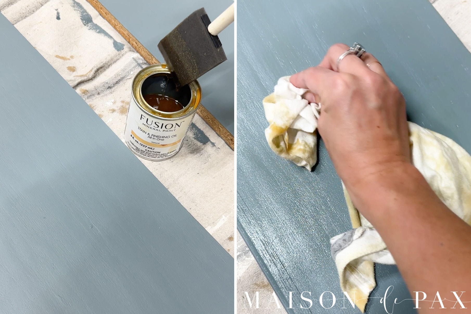 fusion finishing oil topcoat on laminate furniture