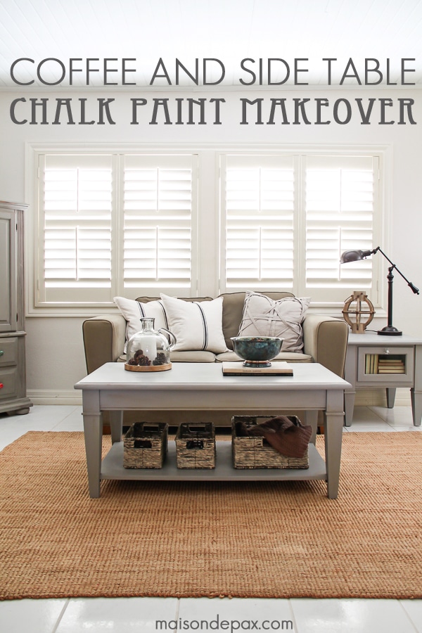 Gorgeous, simple gray chalk paint coffee and side table makeover | aiweb9ygdry.cmersite.com #diy #paint