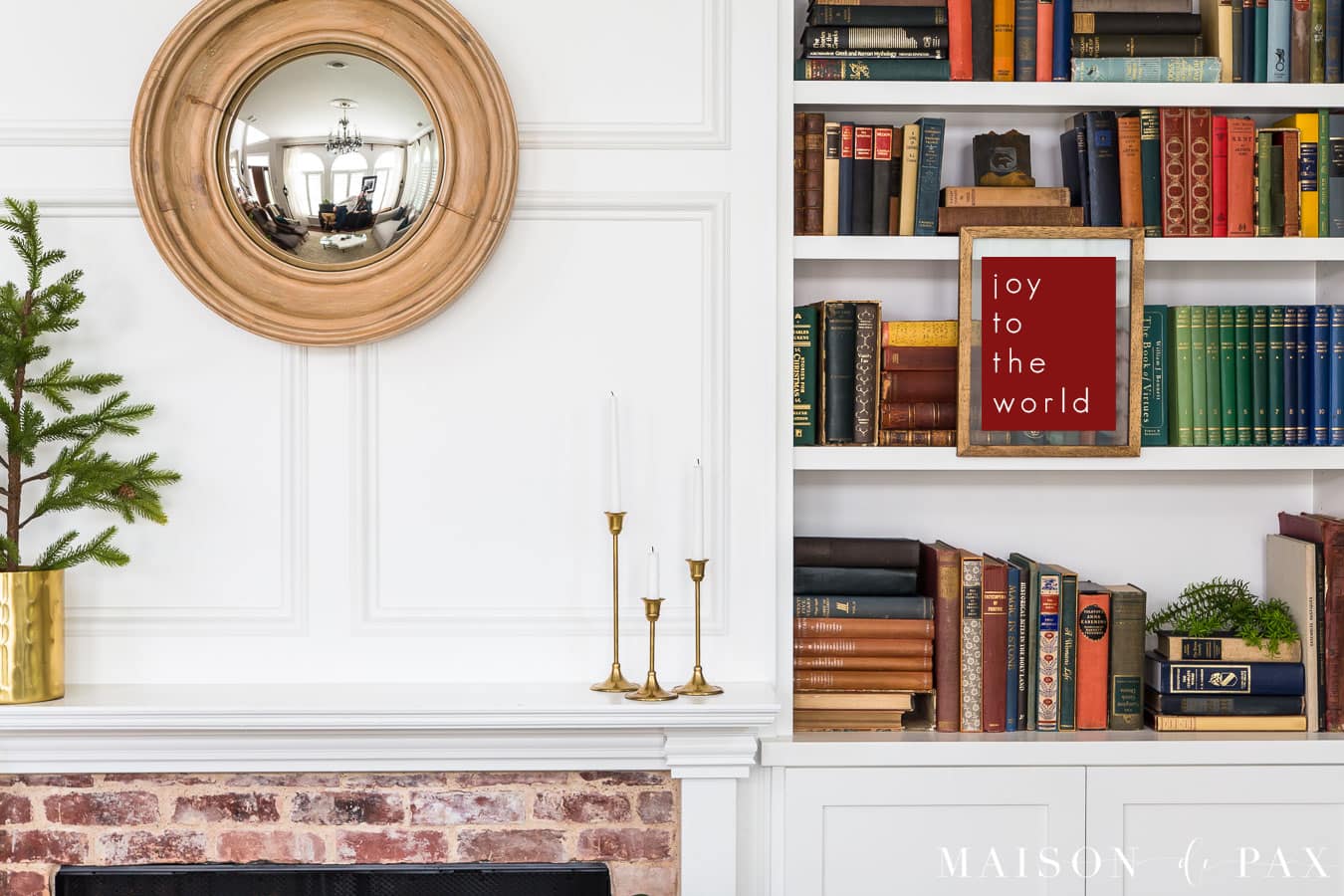 red modern printable with joy to the world | Maison de Pax