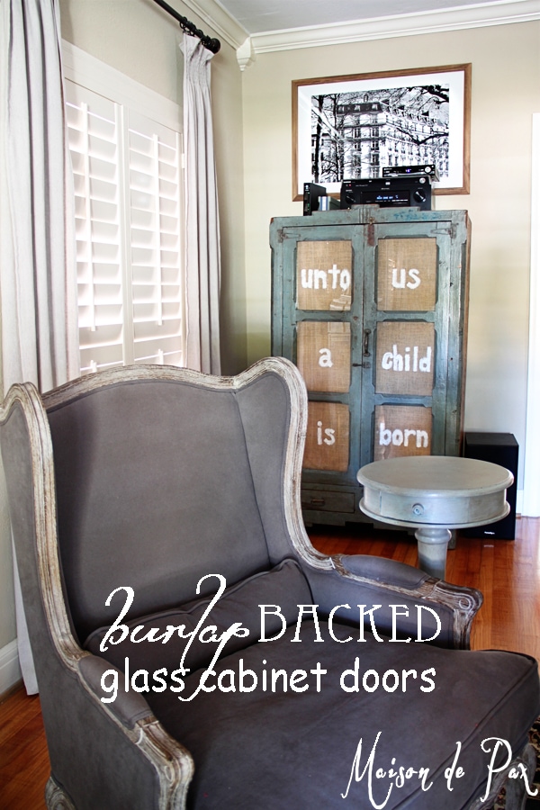 burlap backed glass sign