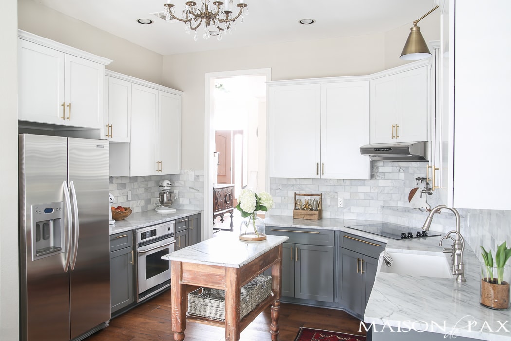 Find out how to care for marble kitchen countertops with these five tips! #marble #marblekitchen #marblecounters #marblebacksplash #marblecountertops