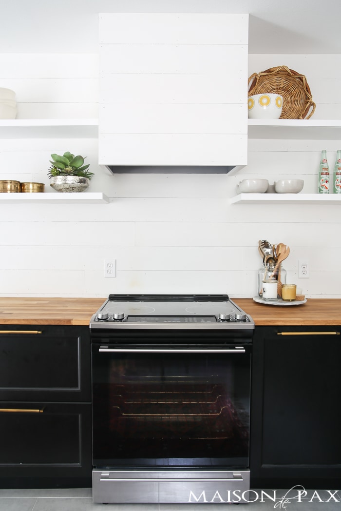 White shiplap and Modern Farmhouse Kitchen- Maison de Pax