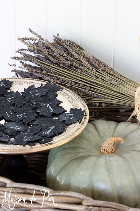 Thanksgiving Advent Chalkboard Leaves- Maison de Pax
