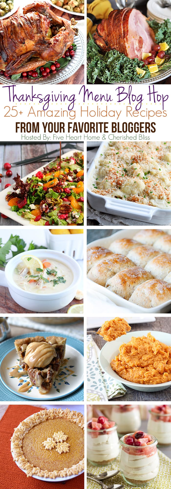 A full Thanksgiving menu right at your fingertips! Amazing recipes from turkey to dessert  via aiweb9ygdry.cmersite.com #fall #recipe
