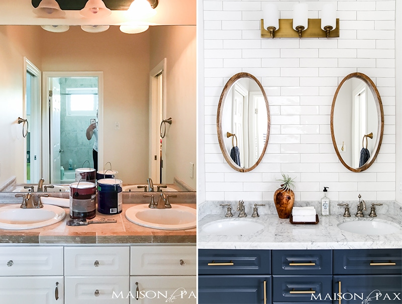 DIY painted bathroom cabinets- Maison de Pax