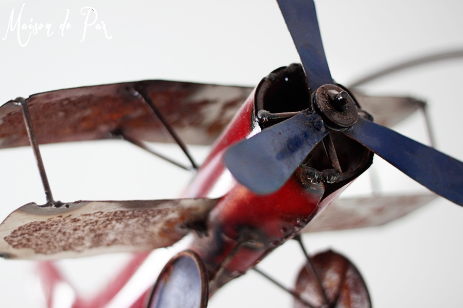 vintage airplane crib mobile red