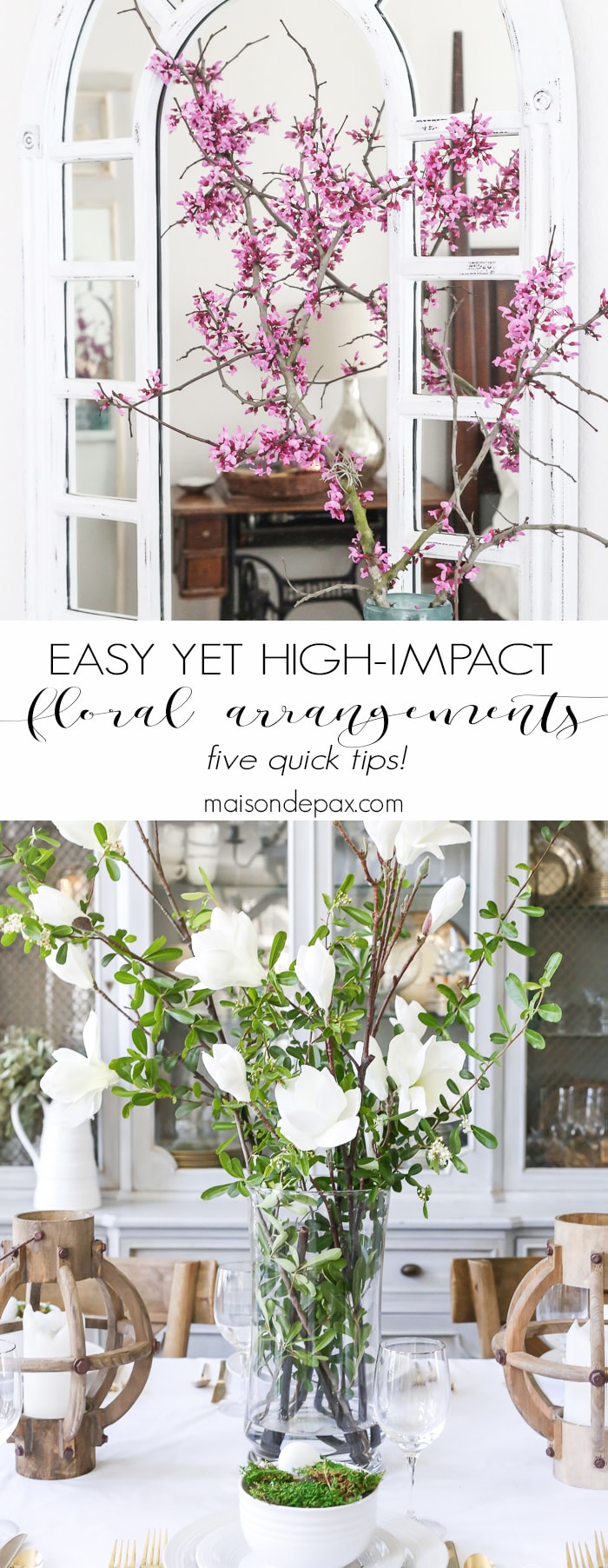 Easy high impact floral arrangements- Maison de Pax