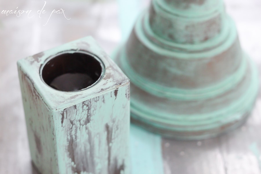 Patina Green Oxidized Candlesticks- Maison de Pax