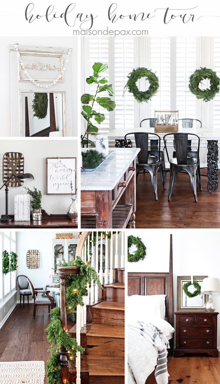 Gorgeous, simple Christmas home tour: natural greenery, winter woodland theme, sparkly touches, and simple reminder of the hope of the season. Tons of diy and decorating ideas | aiweb9ygdry.cmersite.com