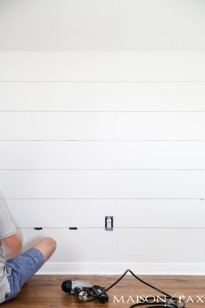 How to Plank a Wall with shiplap- Maison de Pax