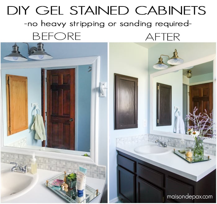 Before and After gel stained cabinets- Maison de Pax