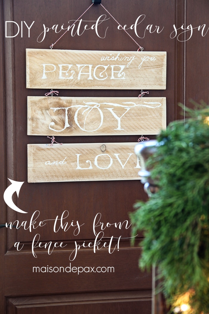 Cedar Door Hanger (from a fence picket)