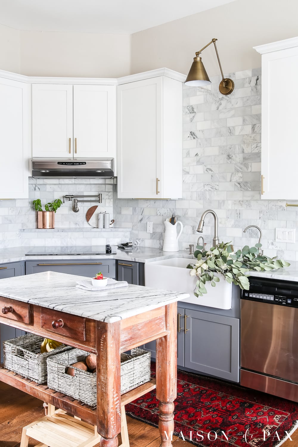 Gray and white cabinet kitchen remodel- Maison de Pax