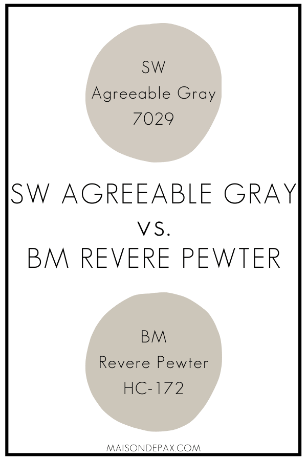 SW Agreeable Gray v BM Revere Pewter | Maison de Pax