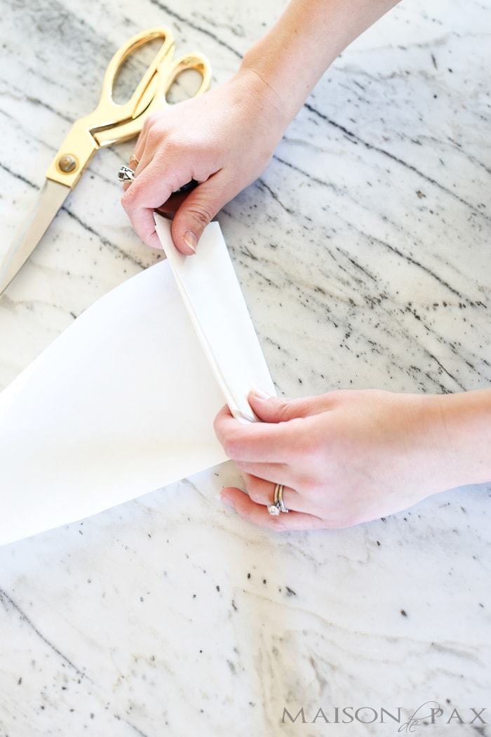 fold paper accordion style to create a paper heart chain- Maison de Pax