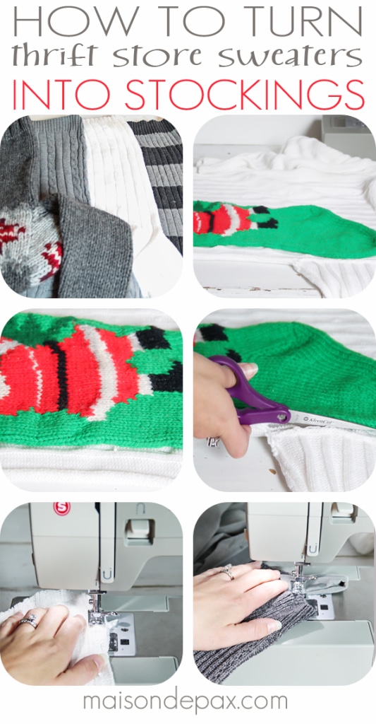 DIY stockings from thrift store socks- Maison de Pax