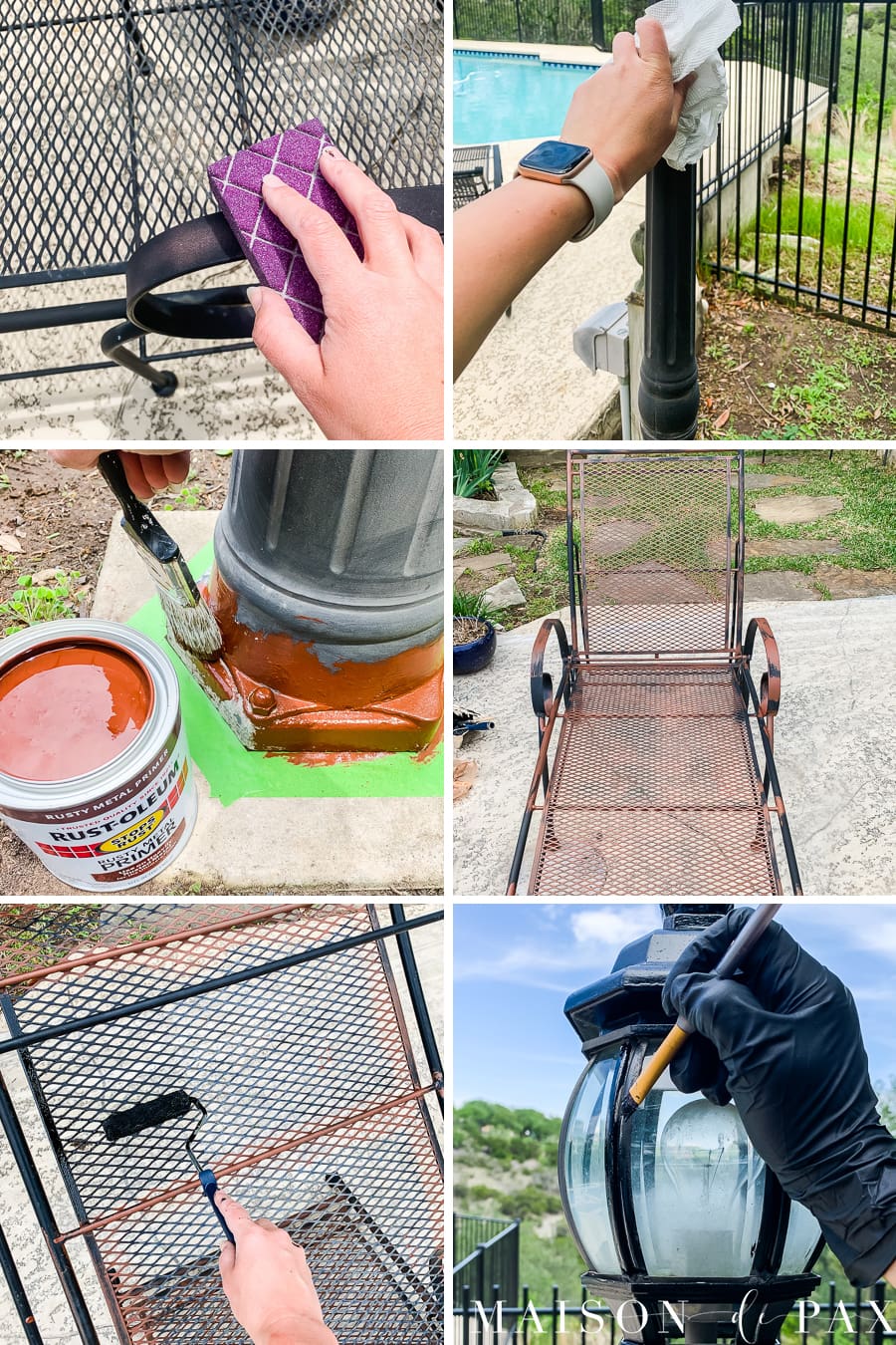 diy tutorial-how to paint outdoor metal furniture