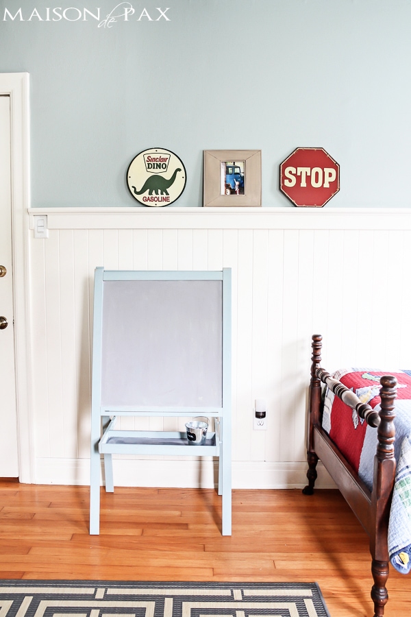 colorful, vintage shared boys room with adorable diy projects | aiweb9ygdry.cmersite.com