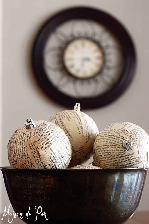 how to make book page ornaments
