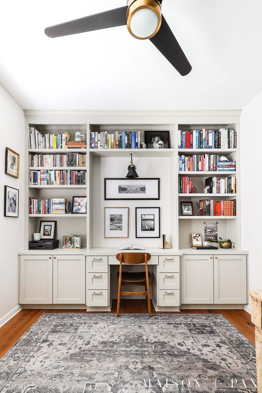 build in cabinets and desk in home office