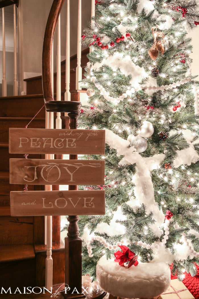 Peace Joy and Love sign for Christmas- Maison de Pax