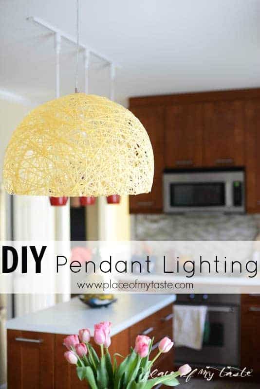 DIY Yarn pendant lamp with super bright leds by Place Of My Taste  )