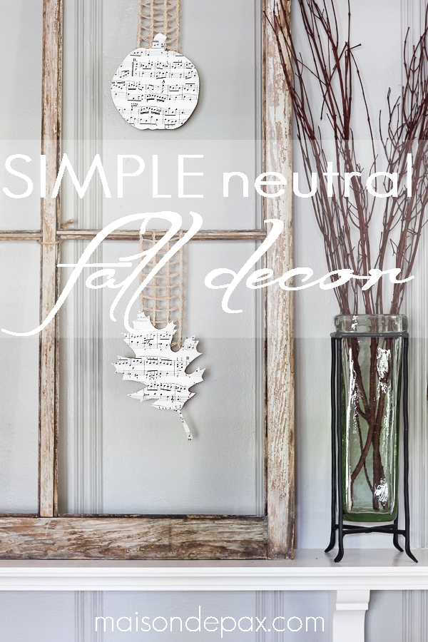 love this! use twine, ribbon, or burlap and some sheet music for fall decor - via aiweb9ygdry.cmersite.com #fall #pumpkin #mantel  #neutral