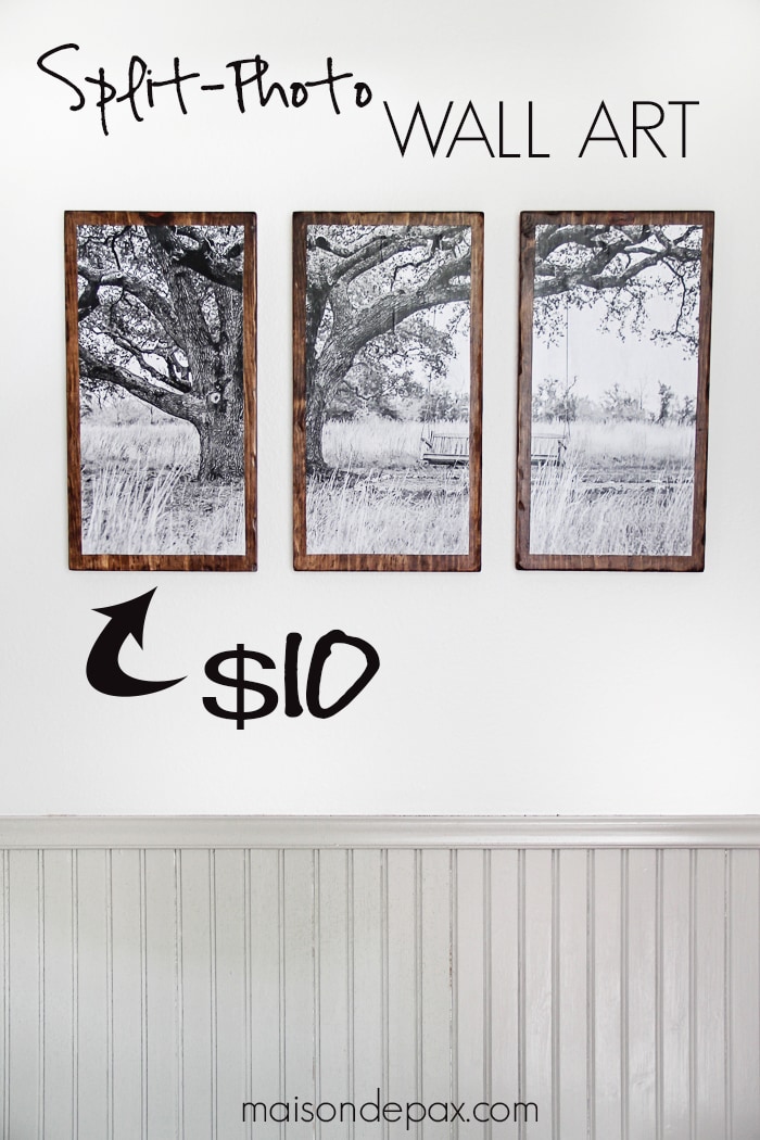 I love this wall art! Split photo black and white mounted on wood. DIY Triptych | aiweb9ygdry.cmersite.com