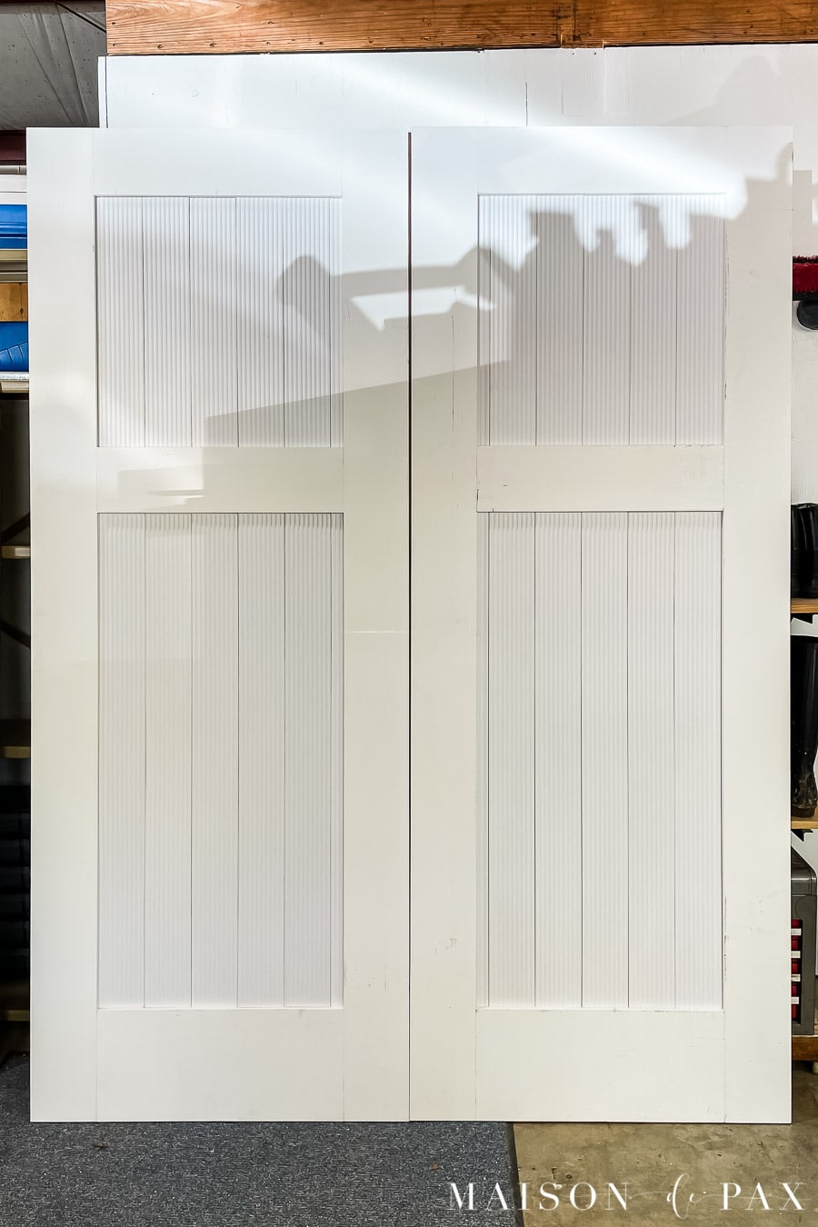 door panels with fluted trimwork