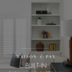 bookcase and built-in window bench in bedroom