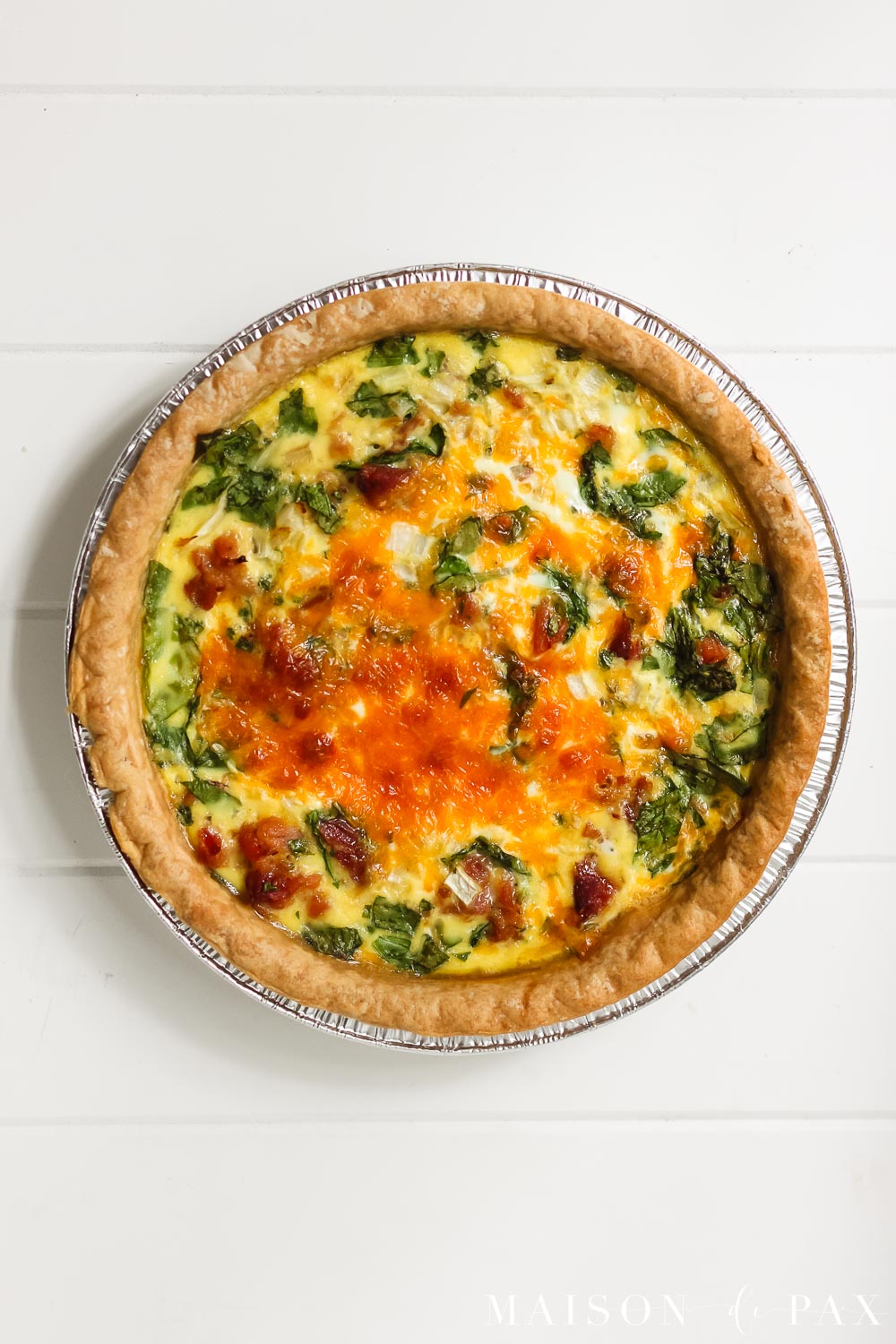 Ham and Spinach Quiche with Cheese