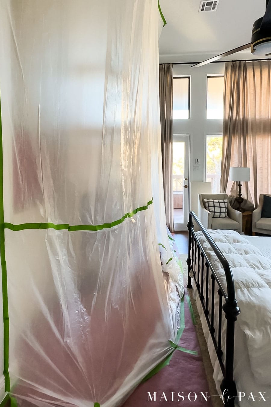 plastic tent for drywall work