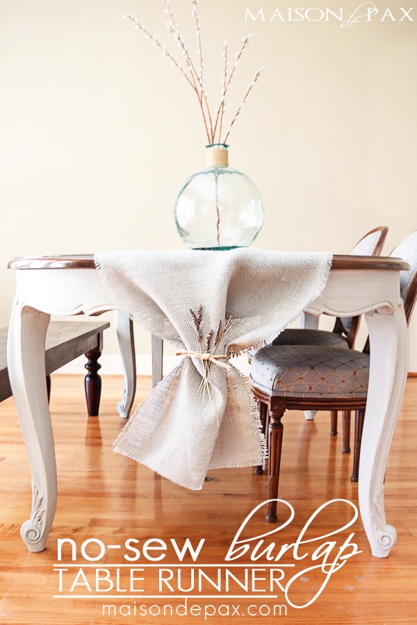 DIY No-Sew Burlap Table Runner