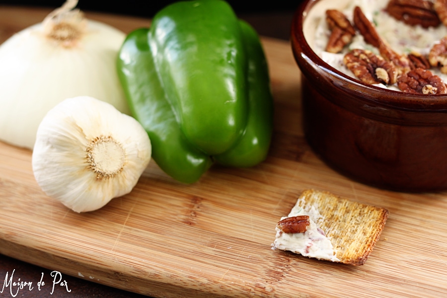 warm creamy dip single cracker