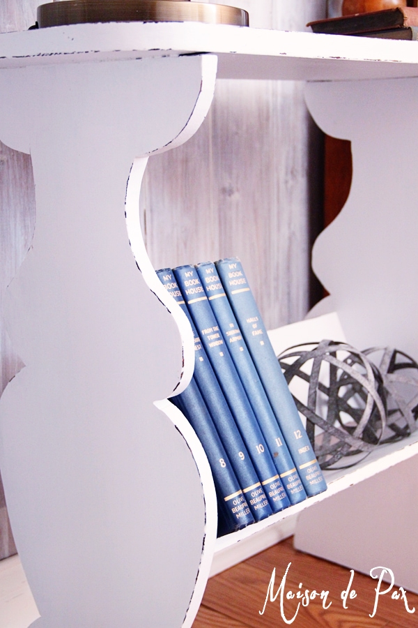 white distressed bedside table- Maison de Pax