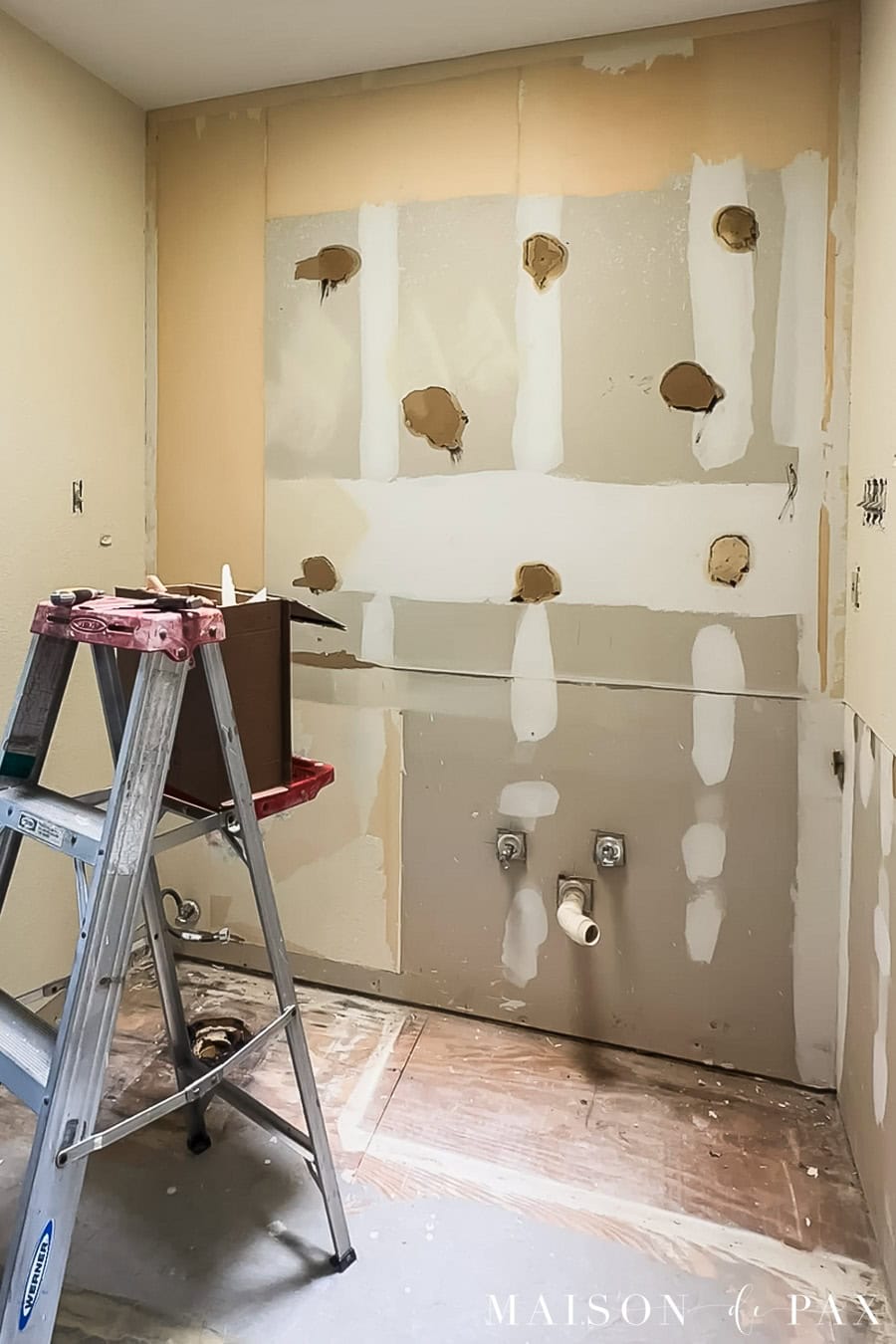 walls damaged from glue and wallpaper removal
