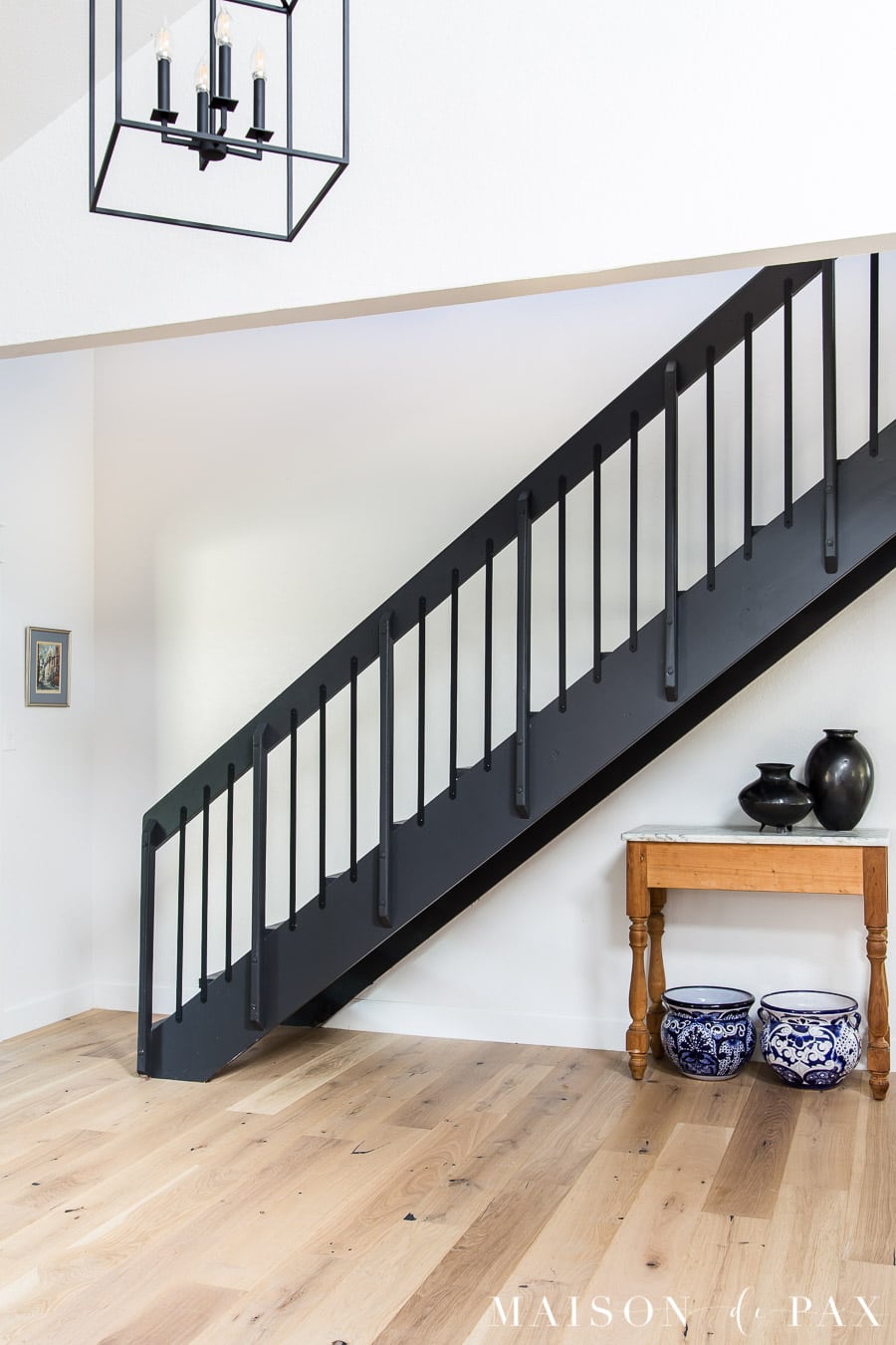 Black Iron Stair Railing Makeover