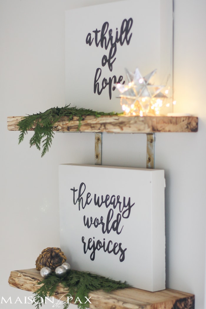 Free Christmas Printables! Prepare your heart for this season with this PAIR of Christmas printables... A thrill of hope AND the weary world rejoices!