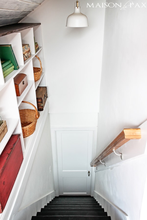 Simple black and white painted stairs- Maison de Pax