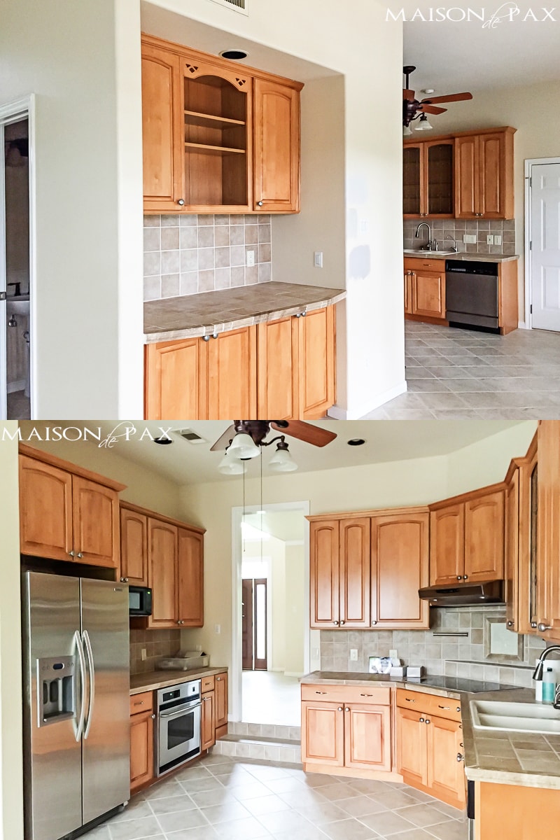 Before kitchen view of a Texas hill country kitchen- Maison de Pax