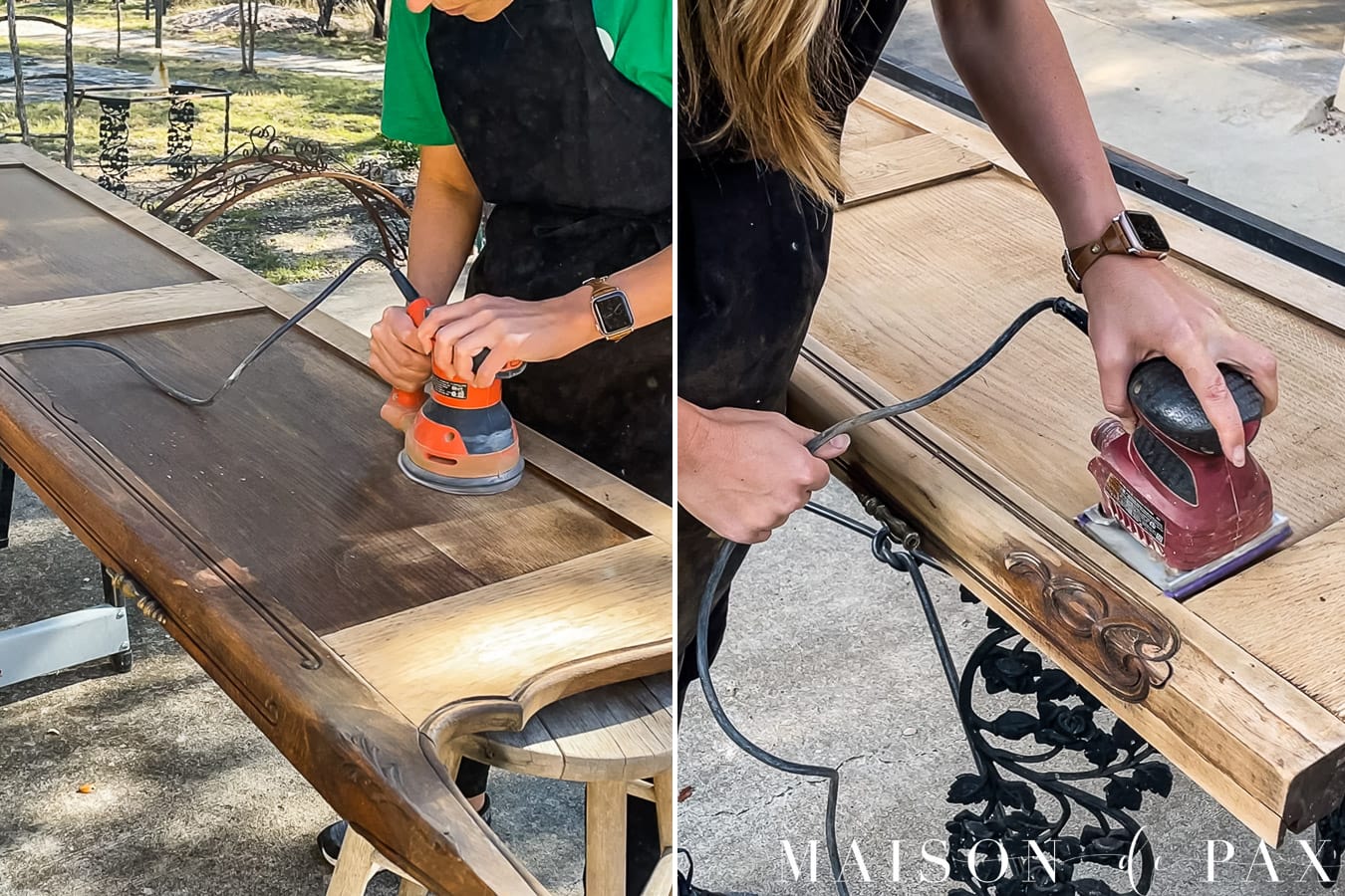 sanding antique furniture to strip old finish