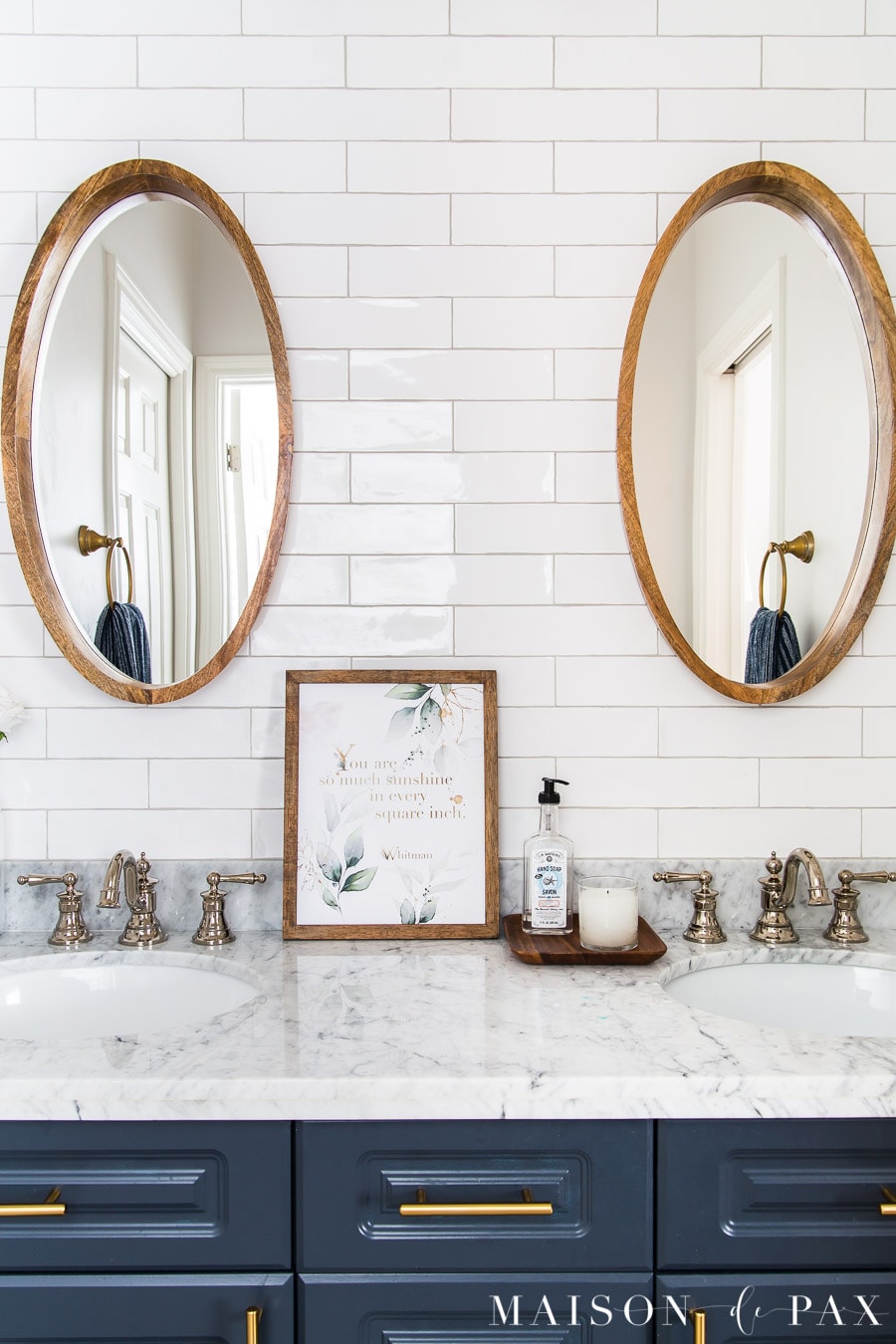 empowering quote art in bathroom | Maison de Pax