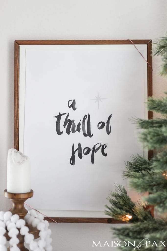 Thrill of Hope | Joy to the world printable- Maison de Pax