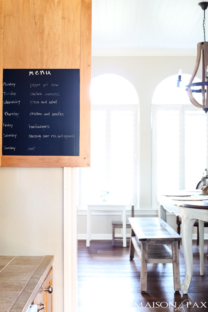 perfect spot for a weekly menu