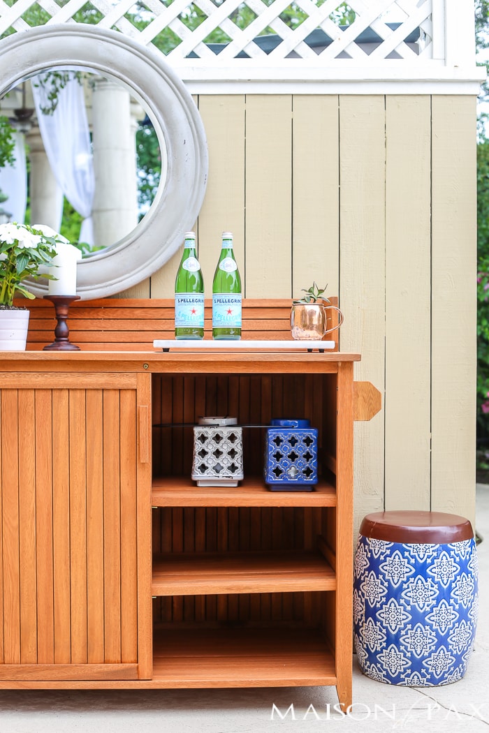 Outdoor Decorating Tips: ceramic lanterns bring beautiful colors and won't rust like metal ones