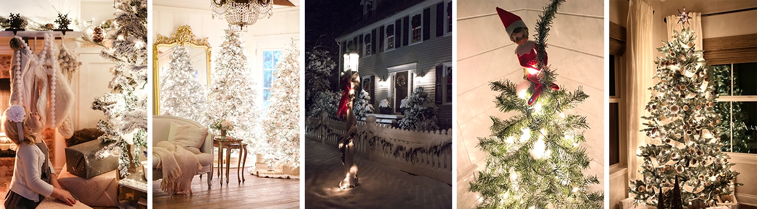 gorgeous Christmas lights at night in these 25+ home tours #christmasnightstour #holidayhometour #christmaslights