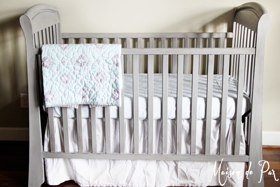 crib makeover with natural chalk paint- Maison de Pax