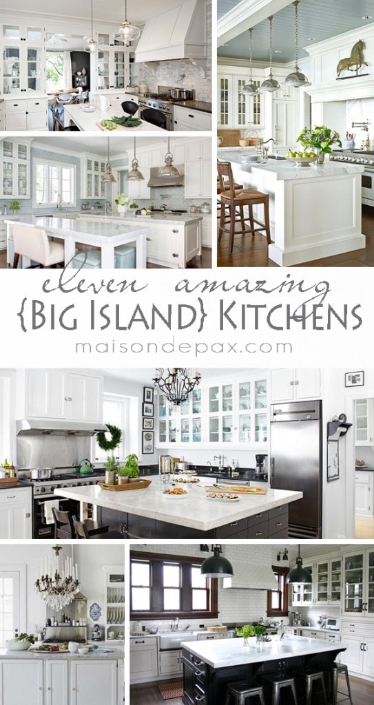 gorgeous kitchen round up at aiweb9ygdry.cmersite.com #kitchenisland #whitekitchen #bigisland #paintedkitchen