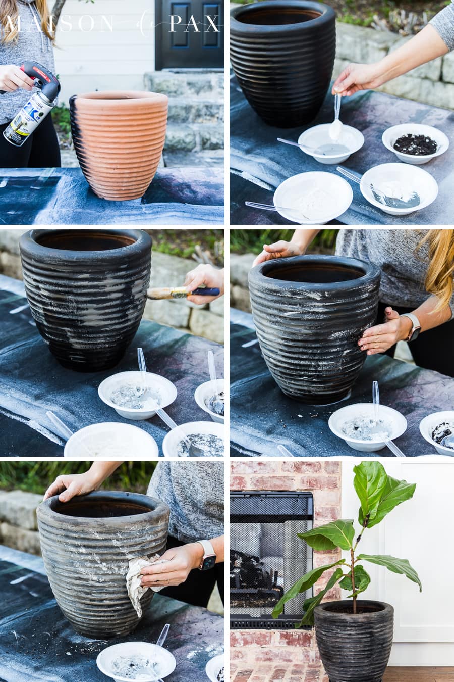 how to create a DIY aged terra cotta pot | Maison de Pax