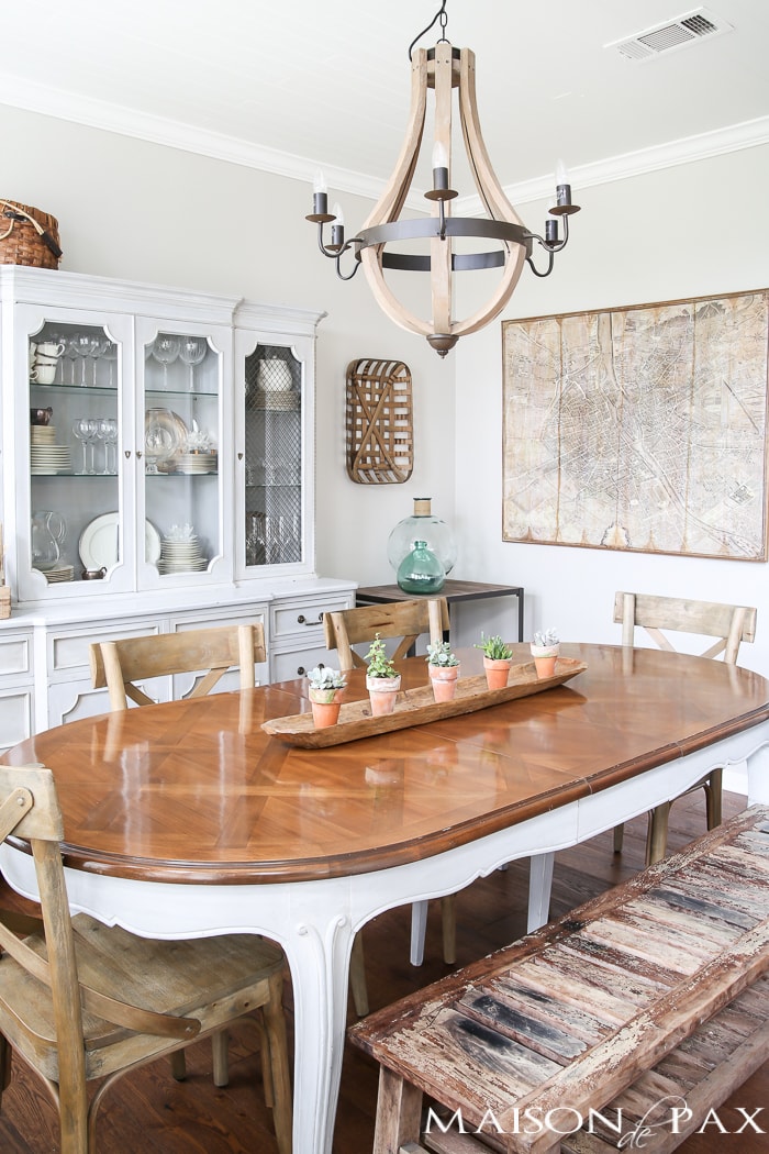 Dining room table and chandelier- Maison de Pax